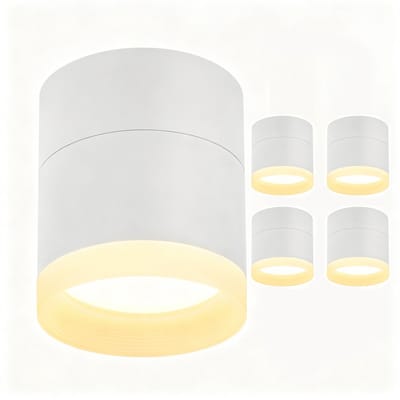 NETTLIFE - Ronde LED Opbouwspot Set Van 4 Stuks - Wit 5W GX53 Spotlamp - Warmwit 3000K Acryl Ontwerp - Vlakke Plafondspot - Geschikt Voor Gang Woonkamer Slaapkamer