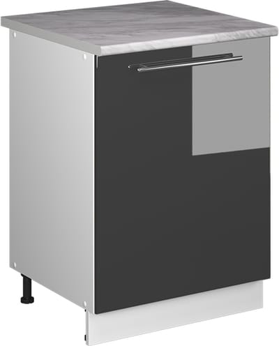 Vicco Wastafelkast Fame-Line, Antraciet Hoogglans/Wit, 60 cm
