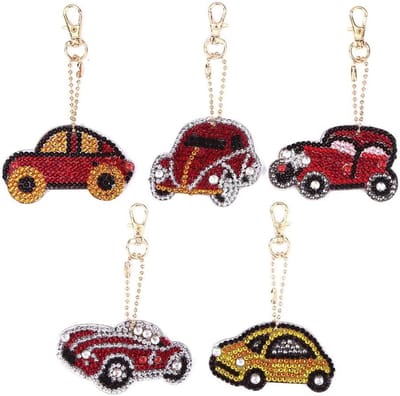 Huntex Diamond Painting Sleutelhanger Set - DIY Auto Thema voor Kinderen & Volwassenen