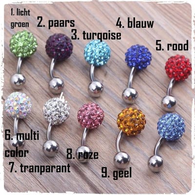 Aramat Jewels | Navelpiercings | Gele Kristal Navelpiercing met Chirurgisch Staal | | | |8mm | Staal | Volwassenen | Verkleurd niet
