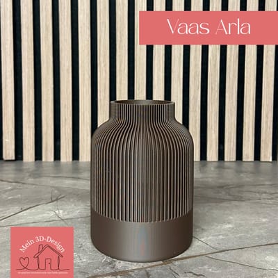 Vaas Arla - Japandi style - 3D geprint - Kunstbloemen - Legobloemen