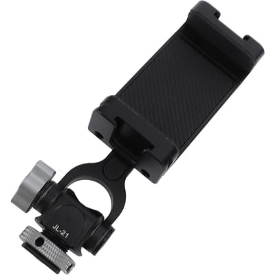 Mobiele Telefoon Klem Adapter met Cold Shoe Mount 360 Graden Rotatie Aluminiumlegering Statief Telefoon black