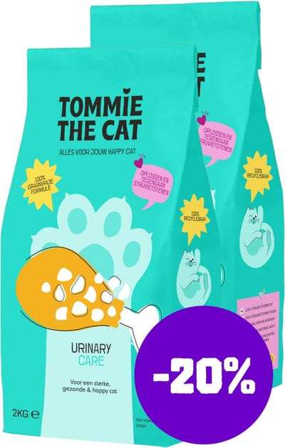 Tommie the Cat - blaasgruis kattenvoer - 100% graanvrije kattenbrokken - urinary care droogvoer - bomvol verse kip - 4kg