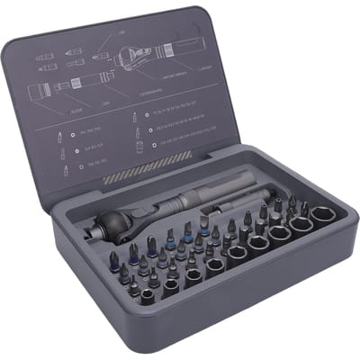 Jeu de tournevis à cliquet 40 en 1 Design 45 Dents Précis 180 degrés Jeu de tournevis magnétiques universels gray