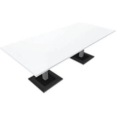 Vergadertafel QUANDOS BOX, rechthoek, rechthoek, B 2200 x D 1000 x H 720-820 mm, wit