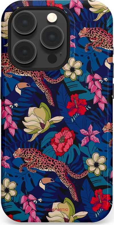 Casetastic Hoesje Geschikt voor Apple iPhone 15 Pro Magsafe - Stijlvolle Beschermende Duo-layer Case - Jungle parade