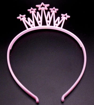 Diadeem met kroontje + sterren roze - kinderfeestje - verjaardag
