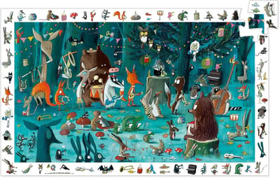 Wimmelpuzzle Orkest - Zoekpuzzel Kind - Ontdekken en Leren - Grote Illustraties - 61x38cm - Gemengd