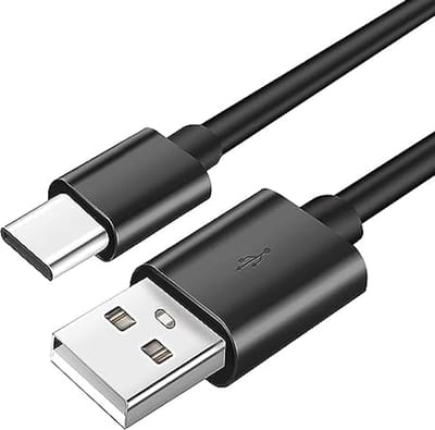 Oplaadkabel USB A naar Type C voor draadloze oordopjes en hoofdtelefoons - Snellaadkabel zwart (1M)