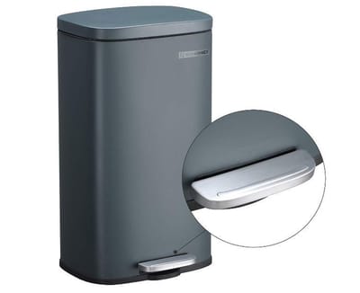 MIRA Home - Prullenbak 30L - Pedaalemmer - Plastic Binnenemmer - Metaal - Grijs - 35x23.8x63