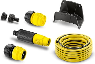 15 m Kärcher slangset Basic 1/2 inch - wandhouder - PrimoFlex® slang - spuitstuk G1 - kraanstuk G3/4 - Aqua stop Water Replacement Hose