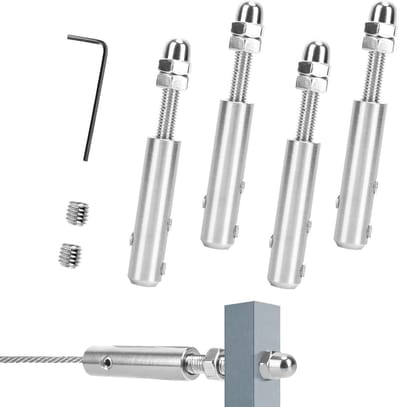 Stainless Steel Kabel Spanners voor 5 mm Draad, Tensioners voor Handrails en Hekken, Set van 4 Stuks