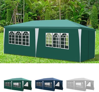 Partytent,3x6m,Paviljoen ,Waterdicht, Feesttent met Zijwanden,Tuintent,Easy Up, Draagtas met Wielen,groen