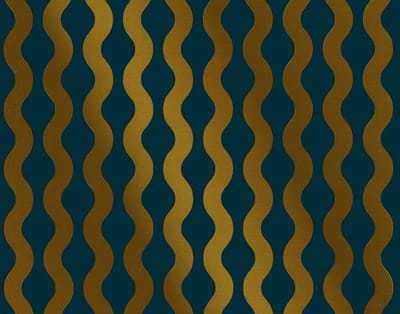 cadeaupapier op rol Meander Metallic Blauw Geel 50 cm – Inpakpapier- Breedte 50 cm - 200m lang