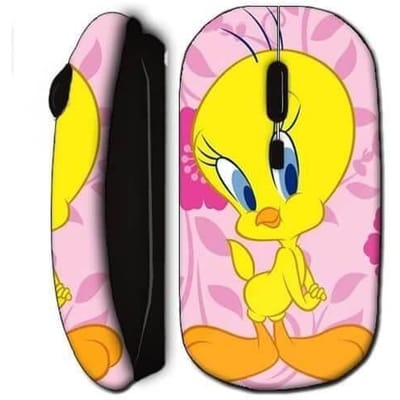 Souris Sans Fil - MANIACASE - Titi Pink - Noir - USB WiFi - Compatible Mac et PC