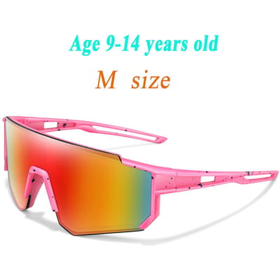 3-14 Jaar Kinderen Baseball Zonnebril Kinderen Jongens Meisjes Maat M Jeugd Fiets UV400 Buitensporten Kamperen MTB Fiets Brillen pink