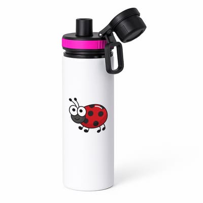 Hacebo® - Lieveheersbeestje waterfles met draaidop roze - Insecten - Dieren liefhebbers - Dieren - koekendiefje - water fles - 850ML