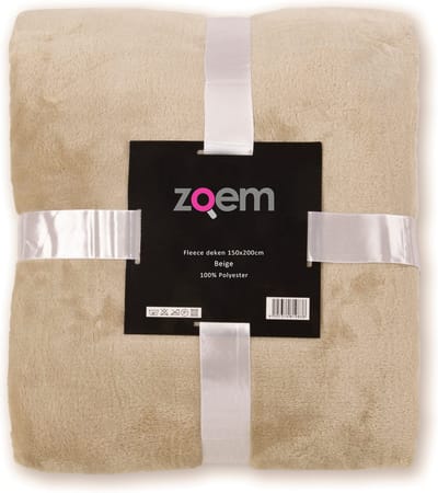 Zoem - Fleece deken Beige - fleece plaid - 150 x 200 - super zacht - 280 gsm