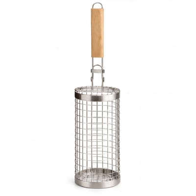 Oneproduct BBQ Grillmand - Grill Rooster voor Barbecue - Groentemand BBQ Accessoire - Met Houten Handvat