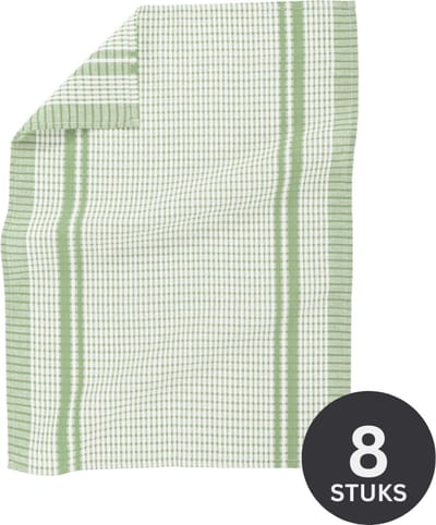Tiseco Home Studio - Keukenhanddoek WAFFLE - SET/8 - 100% katoenwafel - ultra-absorberend - sneldrogend- duurzaam materiaal - 50x70 cm - Groen