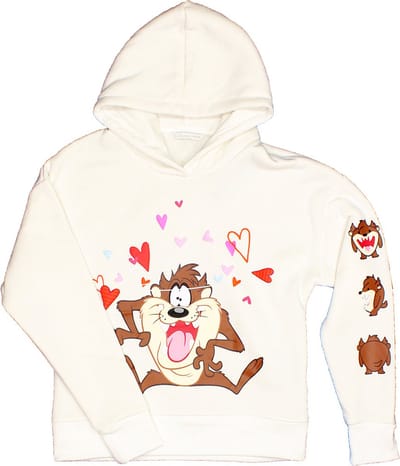 Looney Tunes Taz Tasmanian Devil Love Hartjes Dames Hoodie Sweater Trui - Officiële Merchandise - XS