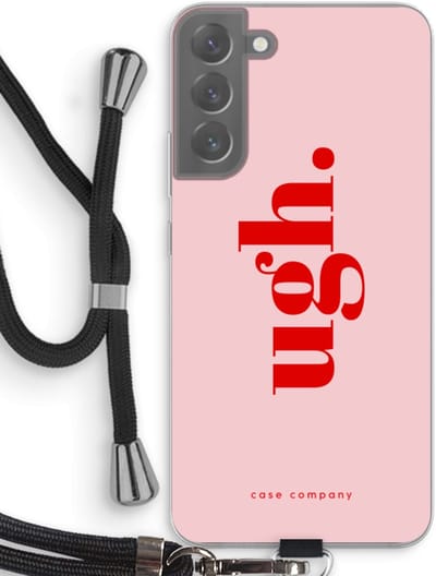 Case Company® - Hoesje met koord geschikt voor Samsung Galaxy S22 Plus hoesje met Koord - Ugh - Telefoonhoesje met Zwart Koord - Bescherming aan alle Kanten en Over de Schermrand