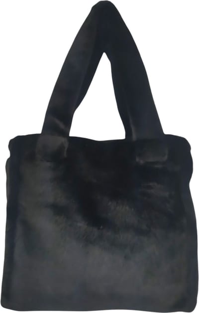Qischa - Handtas - Tote bag - furry - zwart