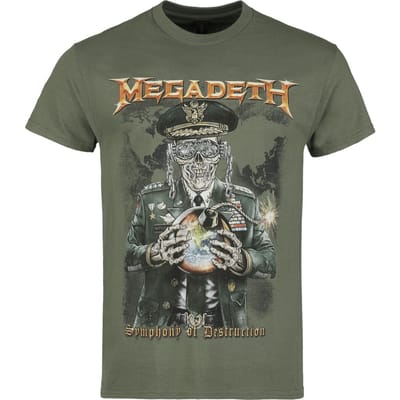 Megadeth T-shirt - Earth Bomb - S tot 5XL - voor Mannen - groen