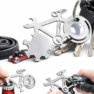10 In 1 Multitool Voor Fiets I Fietsgereedschap I Fietsreparatie I Sleutelhanger I Zilver