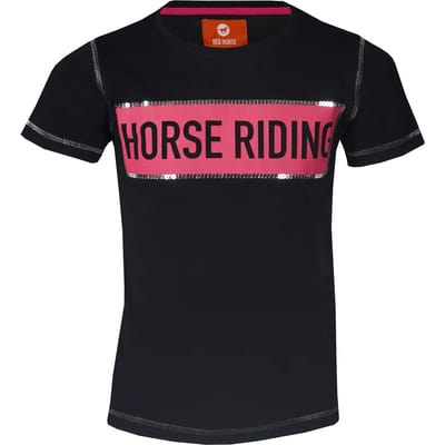 T-shirt met opdruk voor kinderen Red Horse Ss22