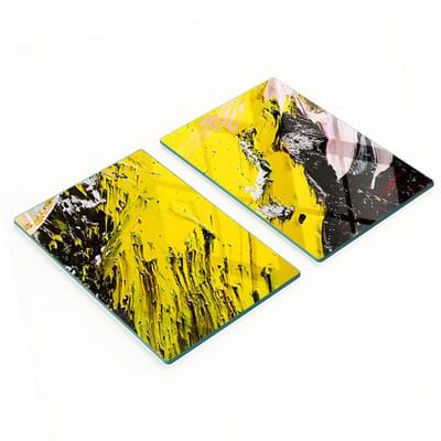 Duurzame en stijlvolle glazen borden met een abstract textuurpatroon, 2x40x52 cm