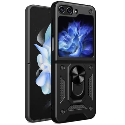 imoshion Hoesje - Geschikt voor Samsung Galaxy Z Flip 6 - Backcover met ring flip versie - Zwart