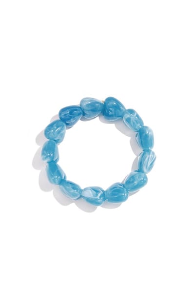 Kralen armband met grote harte kralen - Babyblauw - Verkleurt niet - Cadeau - Goudlief.nl
