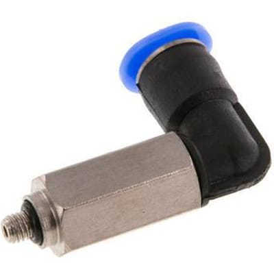 4mm x M 3 90 graden L-verbinding Staal/PBT Insteekfitting Buitendraad Lange Huls Draaibaar Compact Ontwerp NBR
