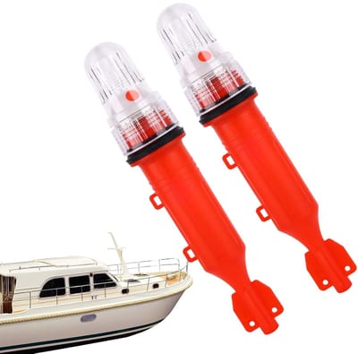 Allecto - Waterdichte Bootfakkels - Goedkeuring Kustwacht - Noodsignaal - Set van 2 - Voor Vissers - Rood - Handig voor Booten en Boeien