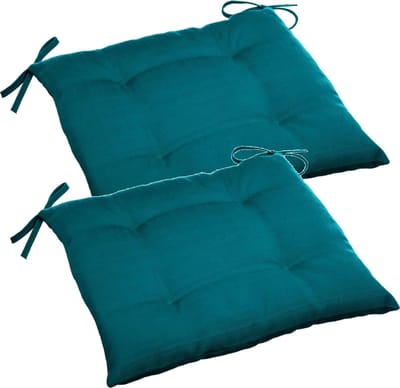 2x hesperide stoelkussens - binnen/ buiten stoelen - groen - 40 x 4 cm - water en uv-bestendig