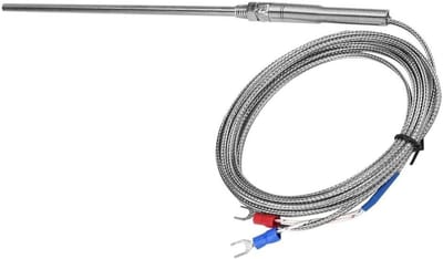 K-type thermokoppel met M8-aansluiting, 150mm sensor voor temperatuurmeting van 0-400°C, roestvrijstalen draad voor nauwkeurige temperatuurcontrole