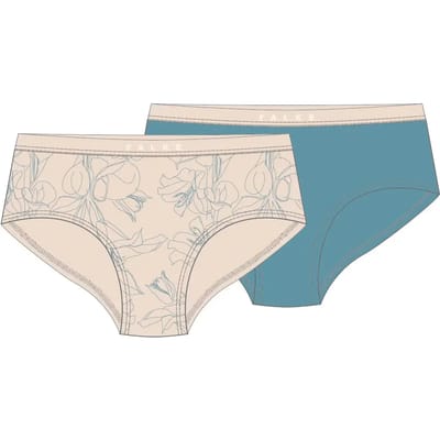 FALKE Daily Comfort Print 2-Pack huidvriendelijk elastisch katoen multipack broek van onderlaag dames veelkleurig - maat XS