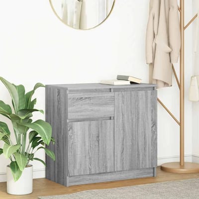 vidaXL - Dressoir - met - lade - 71x35x65 - cm - spaanplaat - grijs - Sonoma