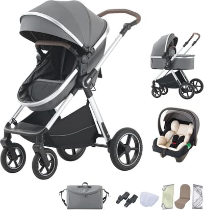 3-in-1 Combistroller voor Baby's - Luxe Vouwbare Systeem - Geschikt voor Nieuwe Kinderen