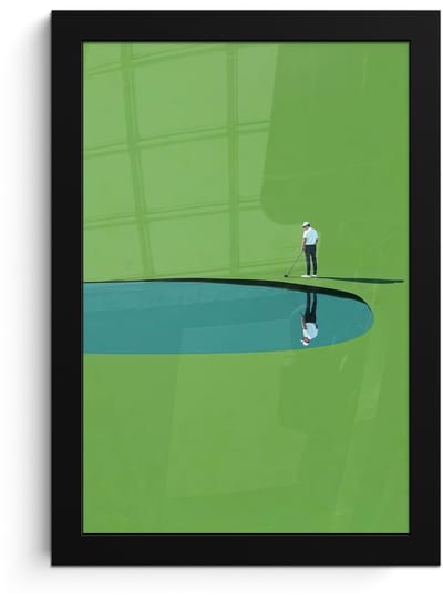 Poster in lijst - Fotolijst 20x30 cm - Posters - Persoon - Golf - Water - Blauw - Posterlijst zwart - Decoratie - Wanddecoratie woonkamer - Muurdecoratie slaapkamer - Kerstversiering - Kerstdecoratie voor binnen - Kerstmis