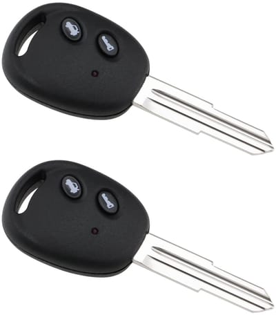 Dailygoods- Afstandsbediening 2 Knoppen - Sleutelhanger - Beschermende Shell - Duurzaam - Compatibel met Chevrolet - Zwart Metaal Kunststof