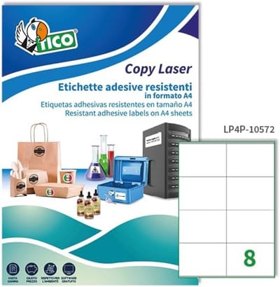 Zelfklevende Polyester Etiketten Wit 105 x 72 mm voor Bedrukken