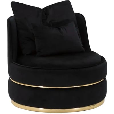 Fauteuil Paris Space Nero/gold Ø 84×72 cm