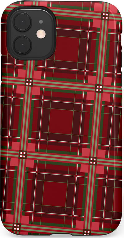 Casetastic Hoesje Geschikt voor Apple iPhone 11 - Stijlvolle Beschermende Duo-layer Case - Schots Ruit Rood - Tartan Royal Stewart Plaid