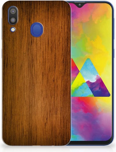 Samsung Galaxy M20 (Power) Bumper Hoesje Donker Hout