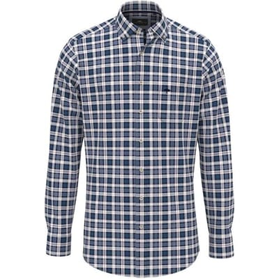 Fynch-Hatton Overhemd Classic Check Button Down Navy / male