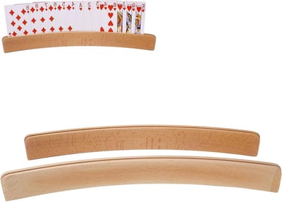 Curved Speelkaarten Houder van Hout, 2 Stuks, Professionele Poker Rack voor Kinderen en Oudere Kinderen, Perfect voor Spelletjesavonden