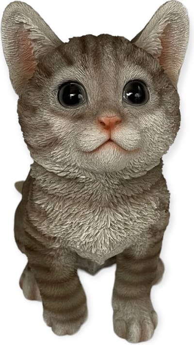 H&Hcollections - Beeld - Dierenbeeld - Kat - Grijs