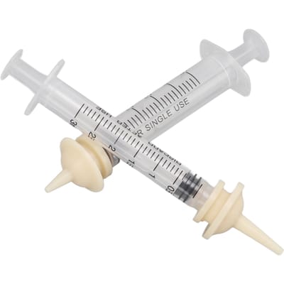 Distributeur de Médecine pour Animaux Seringue pour Chien avec Poignée Concave Convexe et Échelle pour Petit Animal S (3ml+5ml) white